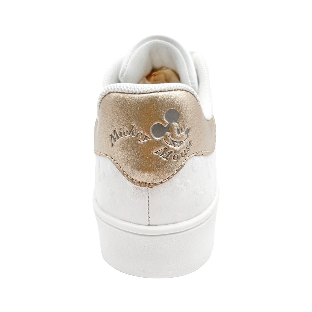 ZAPATILLAS DISNEY MICKEY MOUSE BLANCAS CON DORADO MUJER CUERO - 3