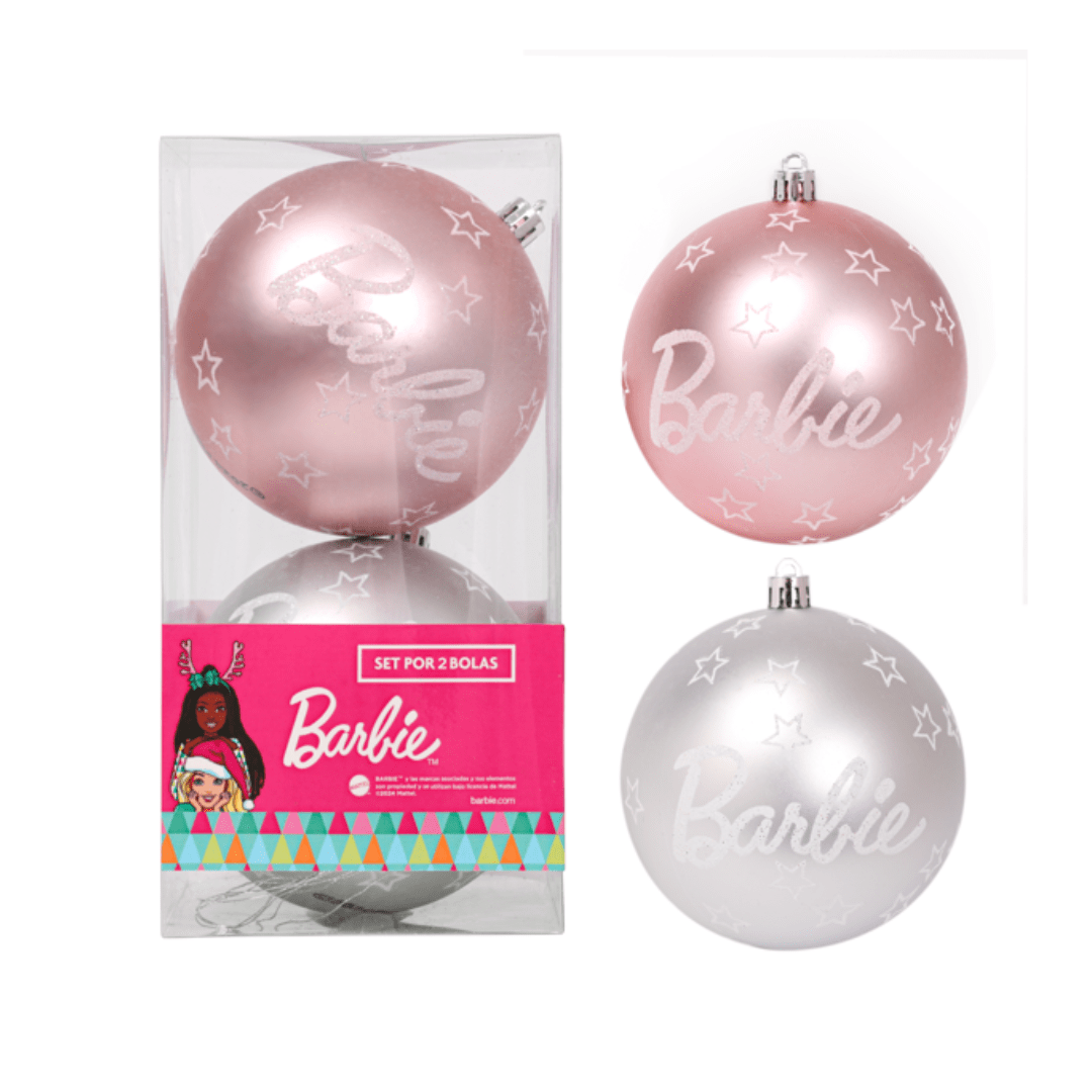 Set Bolas Navidad Arbol Barbie X2 unds 10 cm Modelo 6 - 1