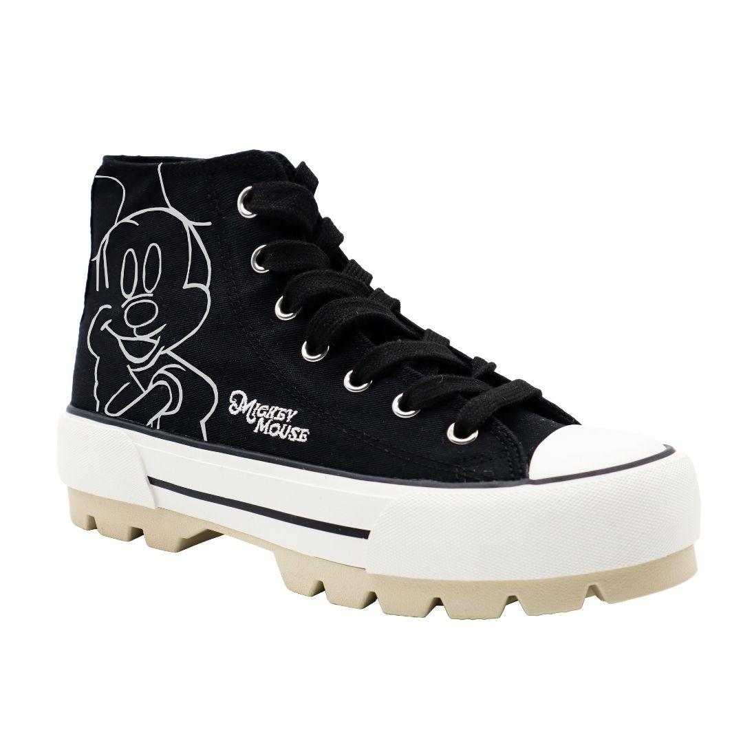 ZAPATILLAS MUJER MICKEY MOUSE BOTIN NEGRO - 1