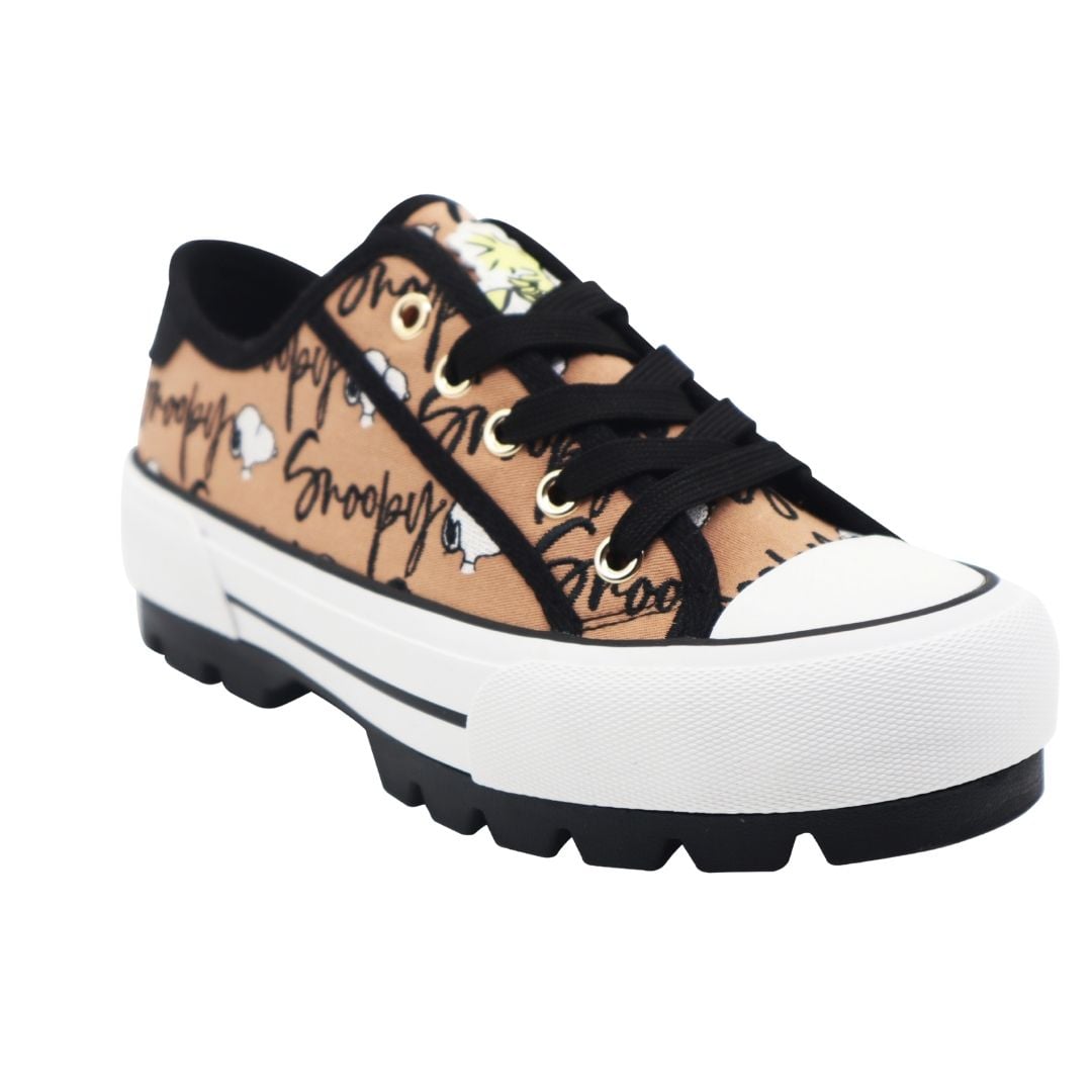 ZAPATILLAS MUJER SNOOPY CASUAL MARRON - 1