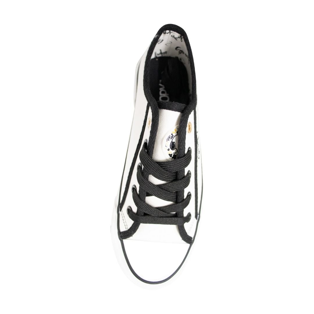 ZAPATILLAS MUJER SNOOPY CASUAL BLANCO Y NEGRO - 2
