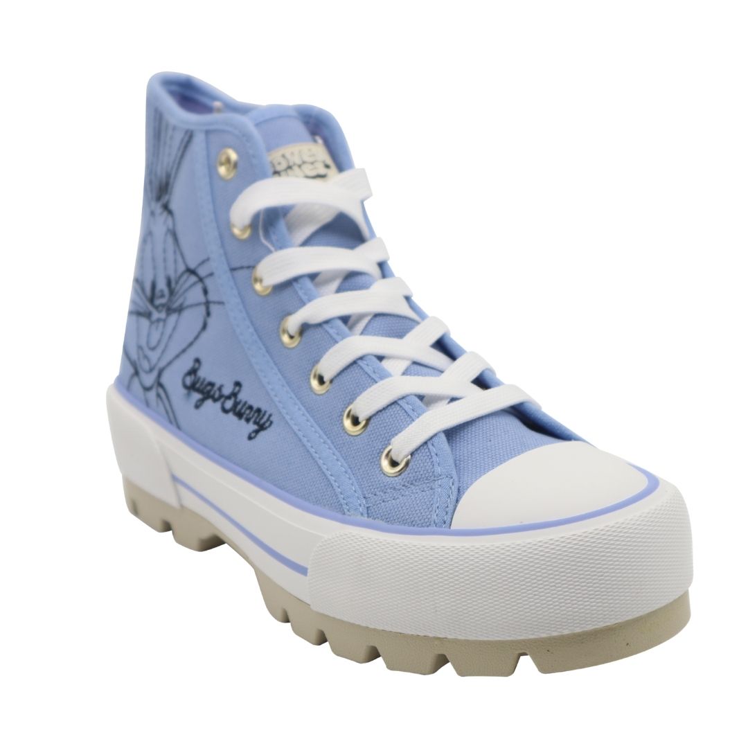 ZAPATILLAS BOTIN MUJER LOONEY TUNES CASUAL CELESTE - 1
