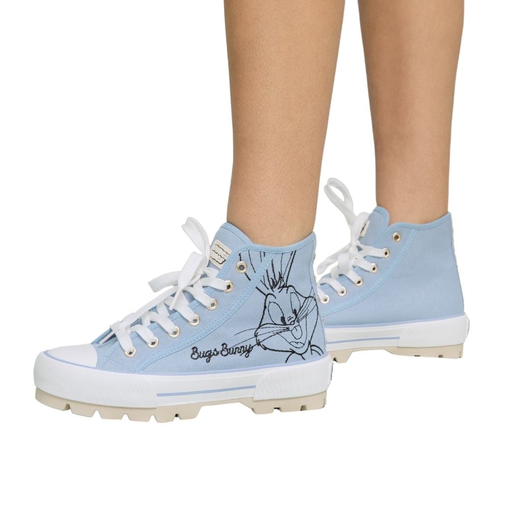 ZAPATILLAS BOTIN MUJER LOONEY TUNES CASUAL CELESTE - 5