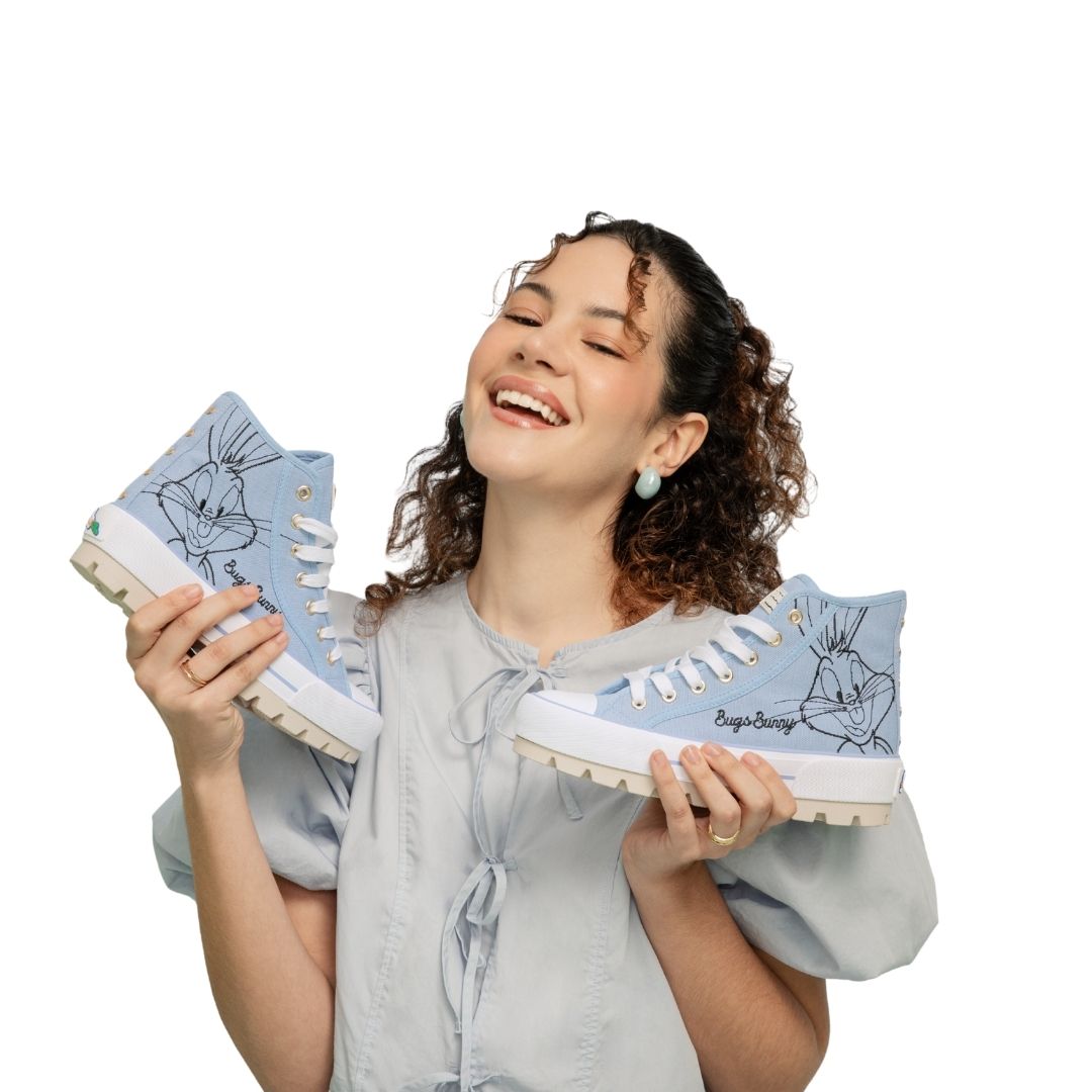 ZAPATILLAS BOTIN MUJER LOONEY TUNES CASUAL CELESTE - 6