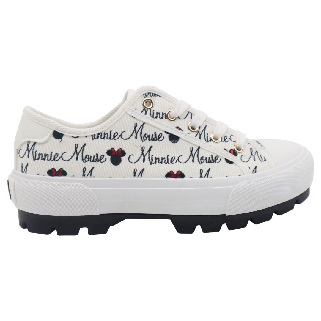 ZAPATILLAS MUJER MINNIE MOUSE CASUAL BLANCO Y NEGRO - 1