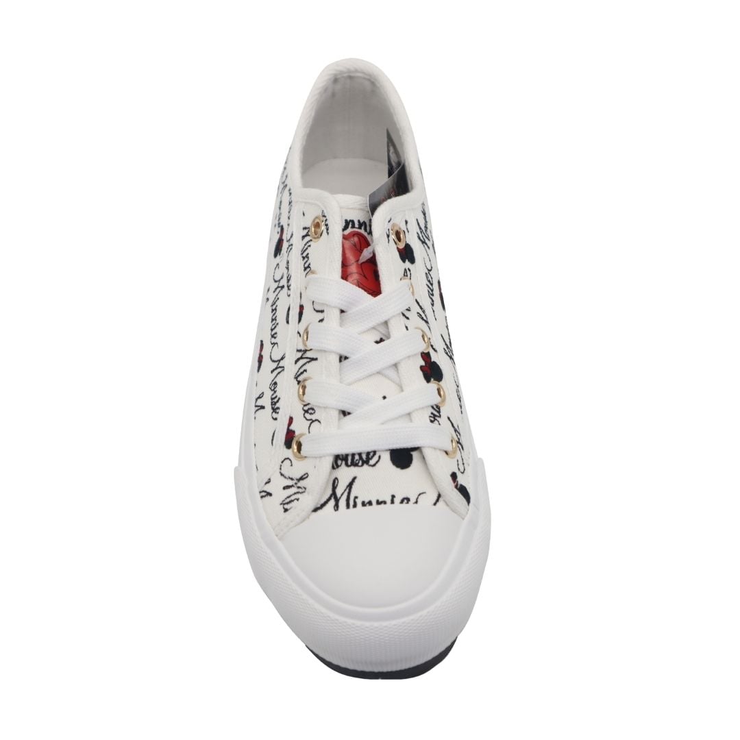 ZAPATILLAS MUJER MINNIE MOUSE CASUAL BLANCO Y NEGRO - 2
