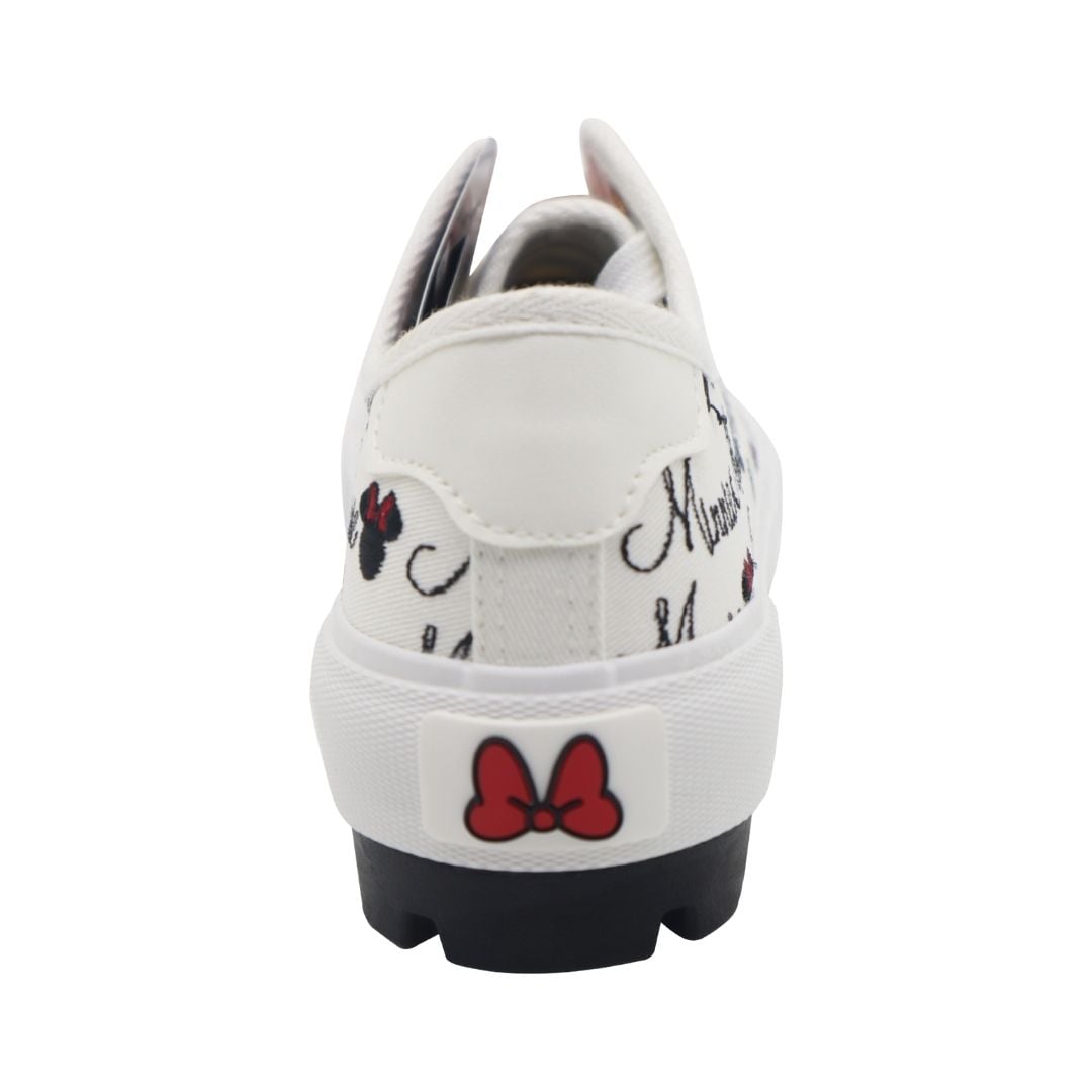 ZAPATILLAS MUJER MINNIE MOUSE CASUAL BLANCO Y NEGRO - 3