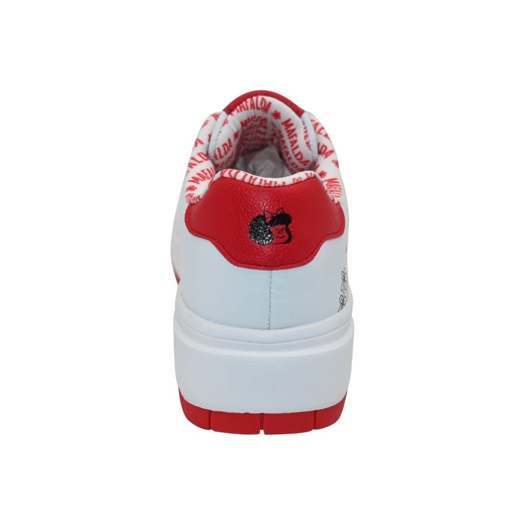 ZAPATILLAS MUJER MAFALDA CASUAL BLANCO Y ROJO - 3