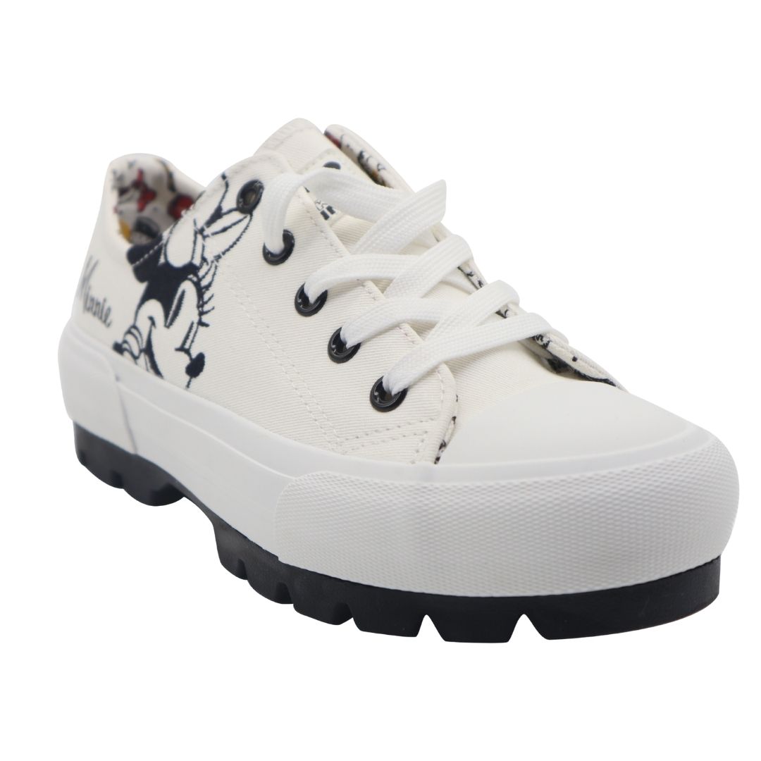 ZAPATILLAS MUJER MICKEY MOUSE CASUAL BLANCO Y NEGRO - 1