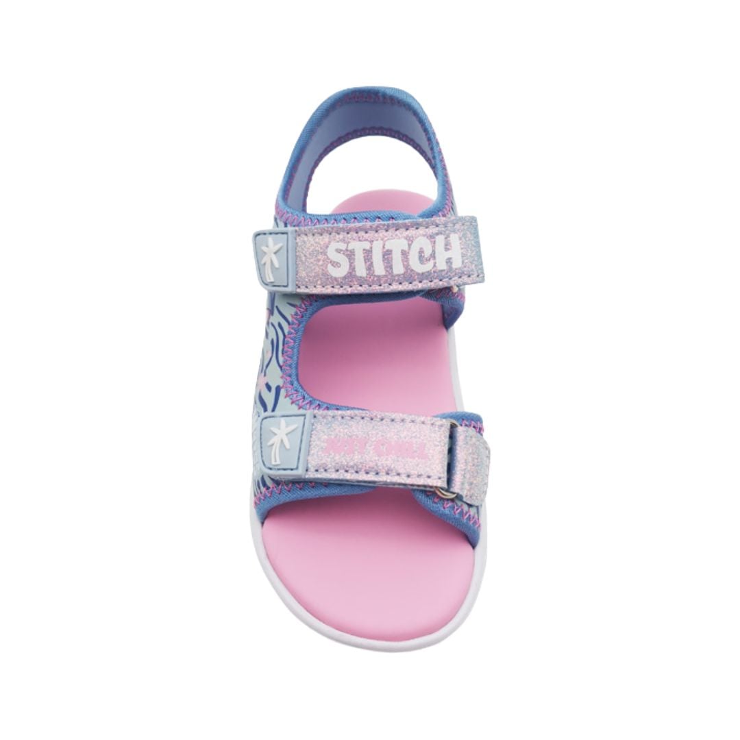 SANDALIAS NIÑA PLAYERA STITCH ANGEL AZUL LUCES - 2