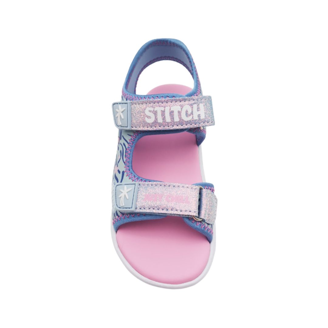 SANDALIAS NIÑA PLAYERA STITCH ANGEL AZUL LUCES - 2