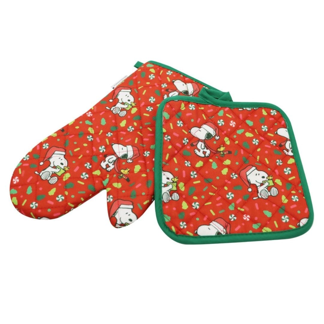GUANTE Y TOMA OLLA DE COCINA ADULTO SNOOPY ROJO - 1