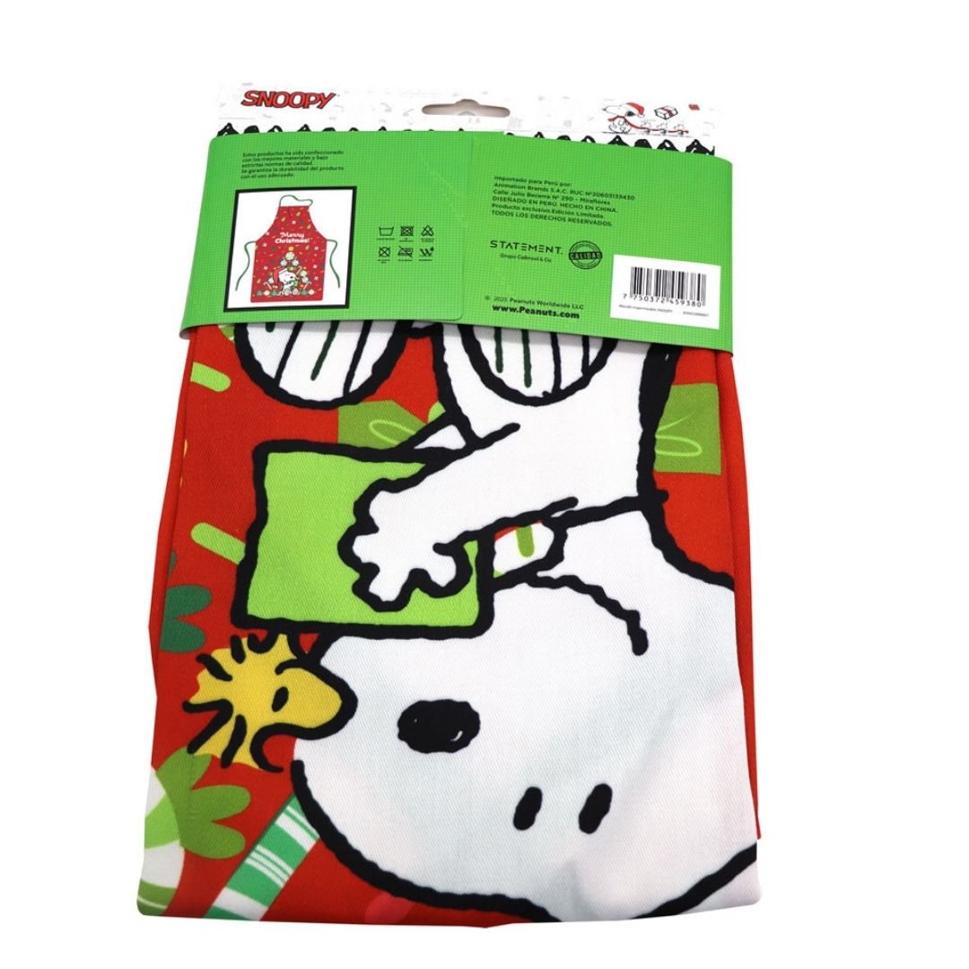 MANDIL DELANTAL DE COCINA NIÑO SNOOPY 45X55CM ROJO - 3