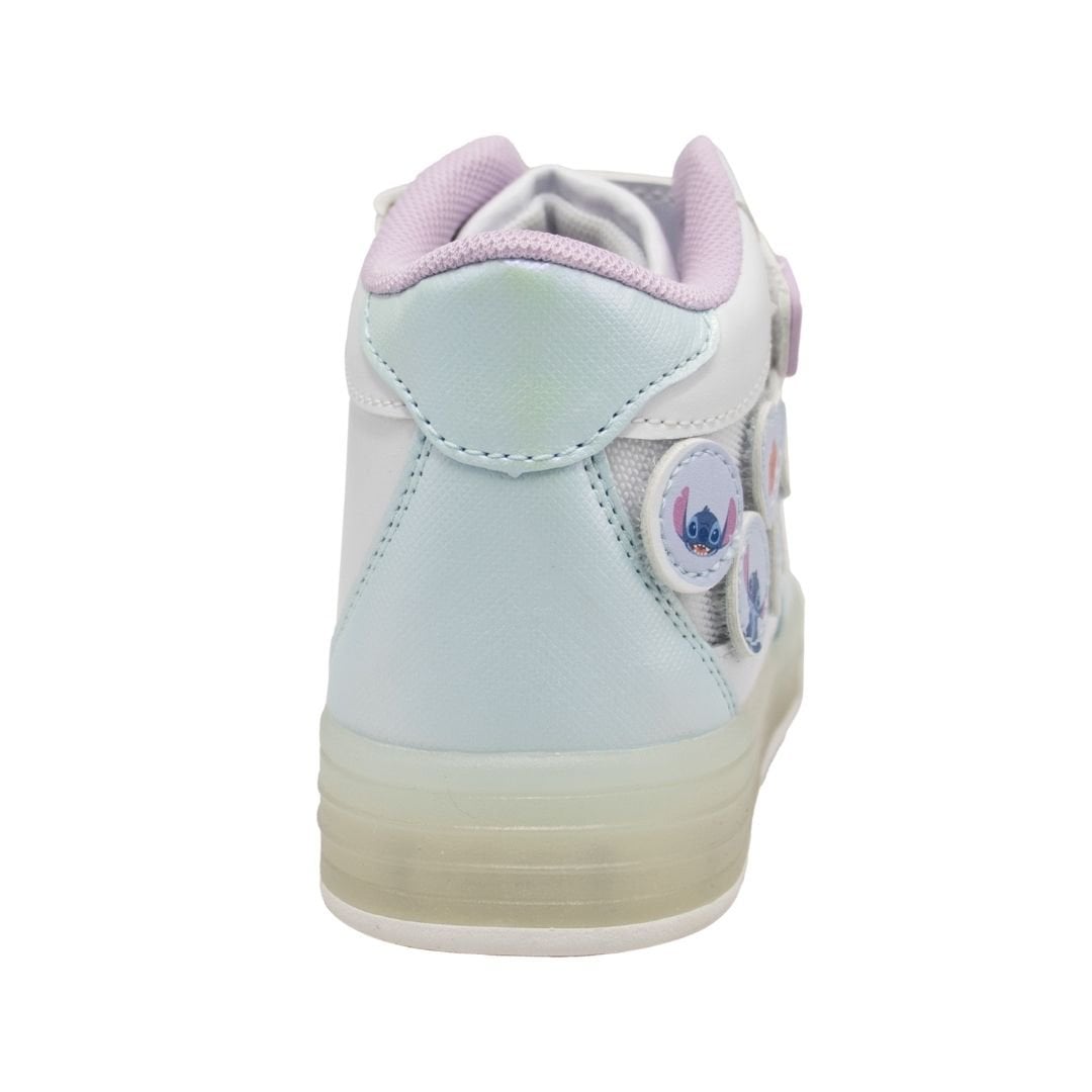 Zapatillas Niña Stitch Botin Blanco Celeste Con Luces - 3