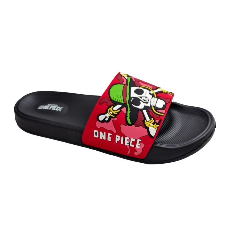 SANDALIAS HOMBRE PLAYERAS ONE PIECE LUFFY NEGRO - 1