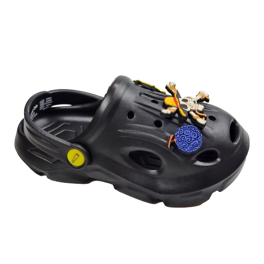 SANDALIAS NIÑO CLOG CASUAL ONE PIECE LUFFY NEGRO - 1