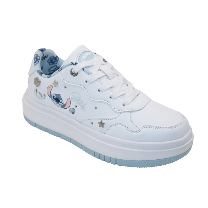 ZAPATILLAS MUJER URBANA STITCH BLANCO CELESTE - 1