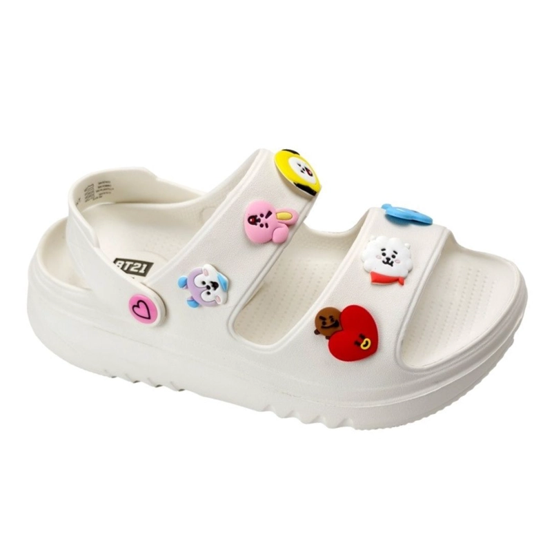 SANDALIAS MUJER PLAYERA PLATAFORMA BT21 BLANCO - 1