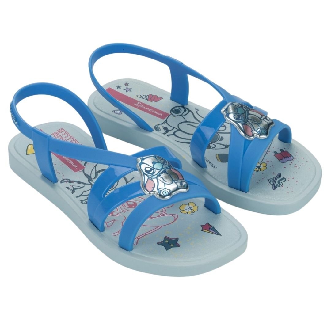 SANDALIAS NIÑA PLAYERA STITCH CELESTE IPANEMA BLANCO - 1