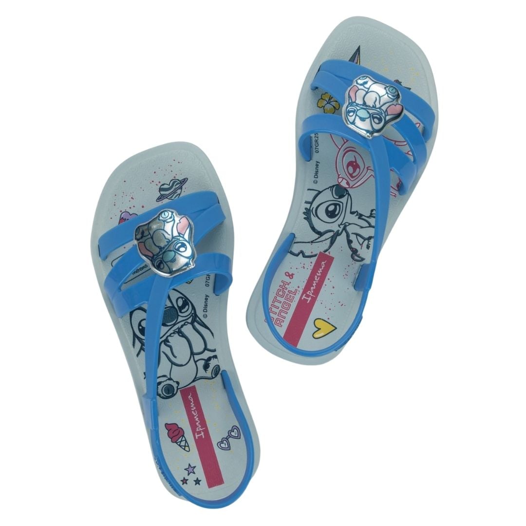SANDALIAS NIÑA PLAYERA STITCH CELESTE IPANEMA BLANCO - 3