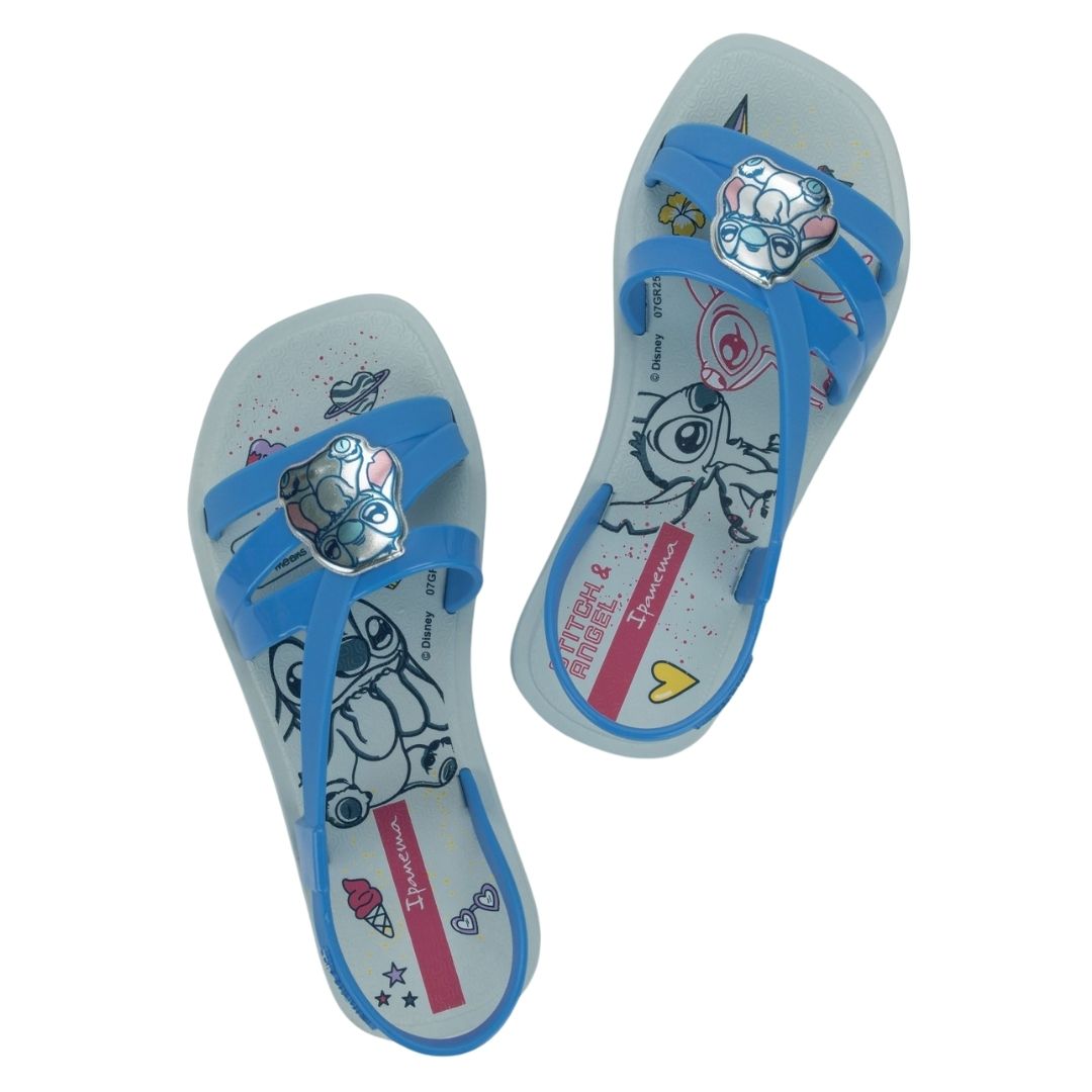 SANDALIAS NIÑA PLAYERA STITCH CELESTE IPANEMA BLANCO - 3