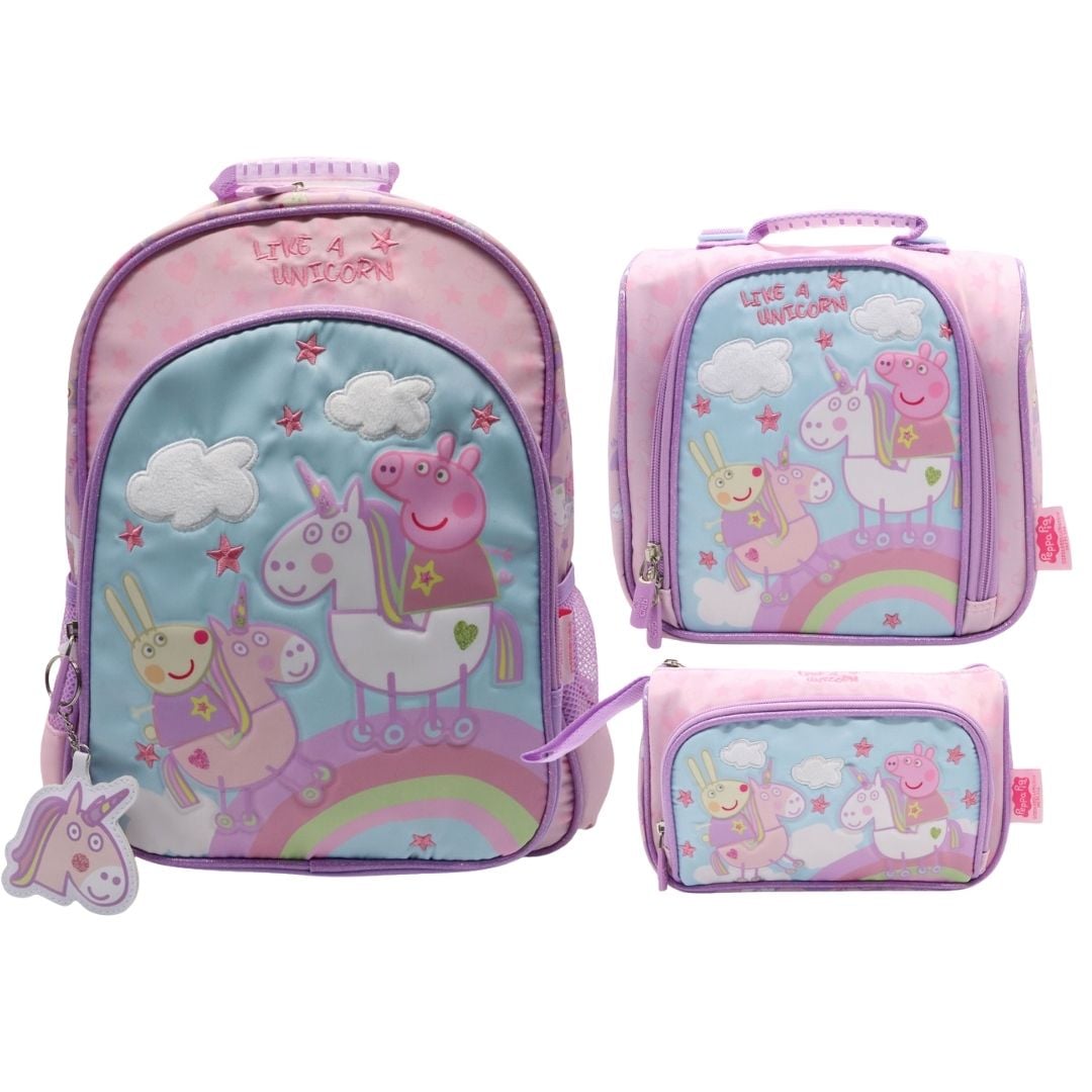 PACK ESCOLAR MOCHILA PEPPA PIG UNICORNIOS NIDO - 1