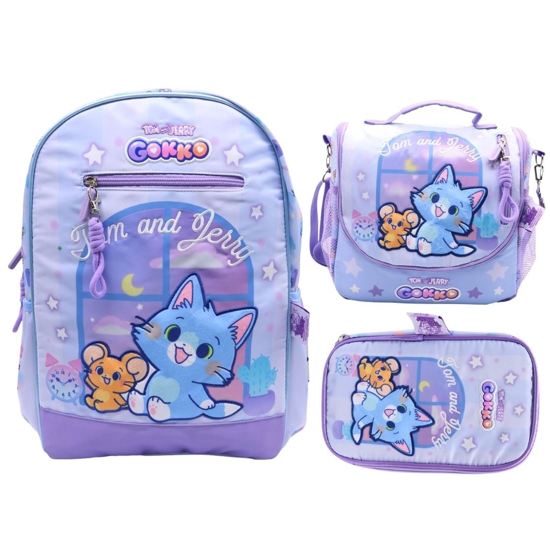 PACK ESCOLAR MOCHILA TOM Y JERRY KAWAI GOKKO OFICIO - 1