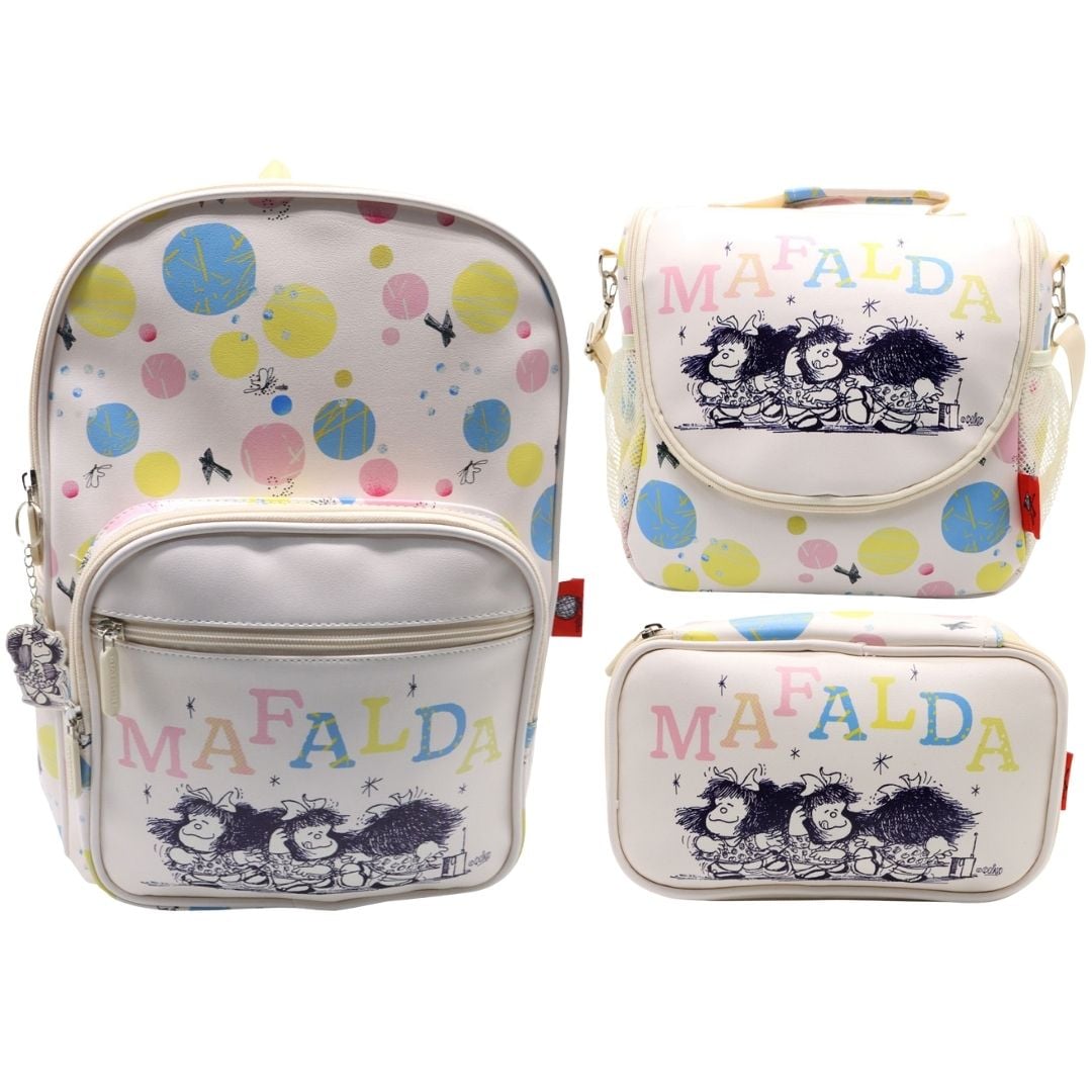 PACK ESCOLAR MOCHILA MAFALDA BLANCO OFICIO - 1