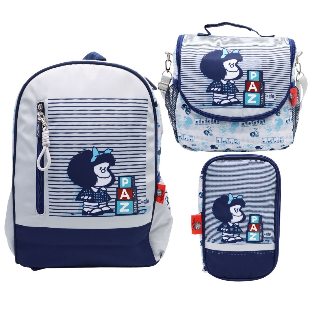 PACK ESCOLAR MOCHILA MAFALDA AZUL OFICIO - 1