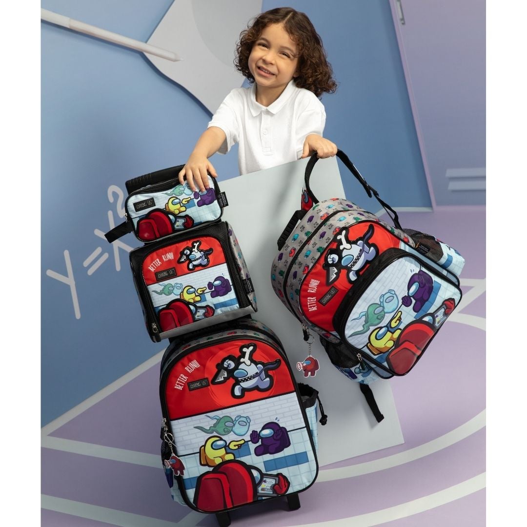 PACK ESCOLAR MALETA AMONG US ROJO OFICIO - 8