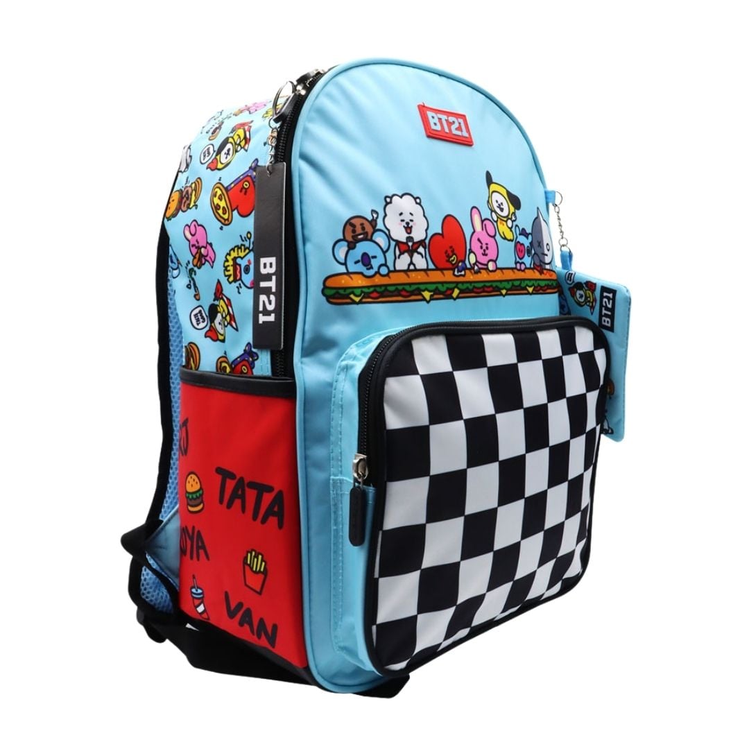 PACK ESCOLAR MOCHILA BT21 CELESTE OFICIO - 2