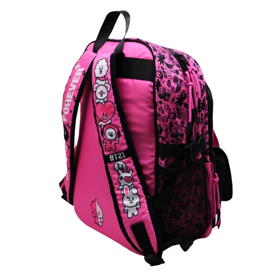 PACK ESCOLAR MOCHILA BT21 ROSADO OFICIO - 2
