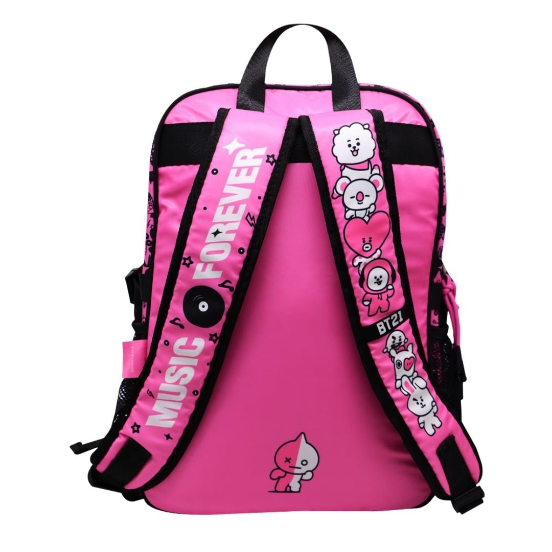 PACK ESCOLAR MOCHILA BT21 ROSADO OFICIO - 3