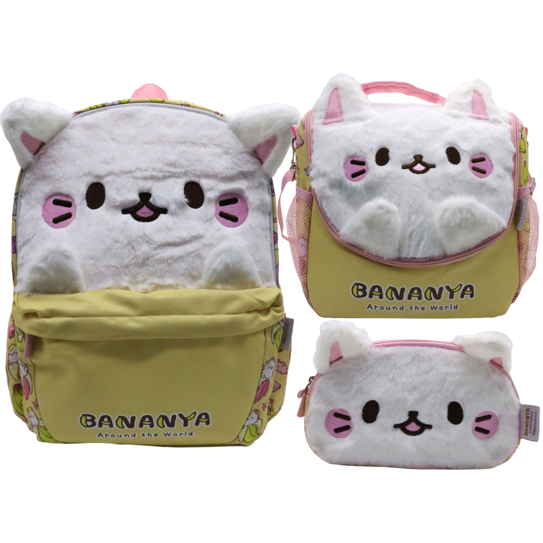 PACK ESCOLAR MOCHILA BANANYA GATITO KAWAI OFICIO - 1