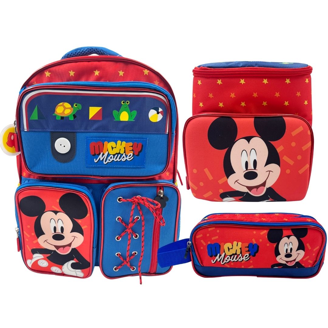 PACK ESCOLAR MOCHILA MICKEY MOUSE OFICIO - 1