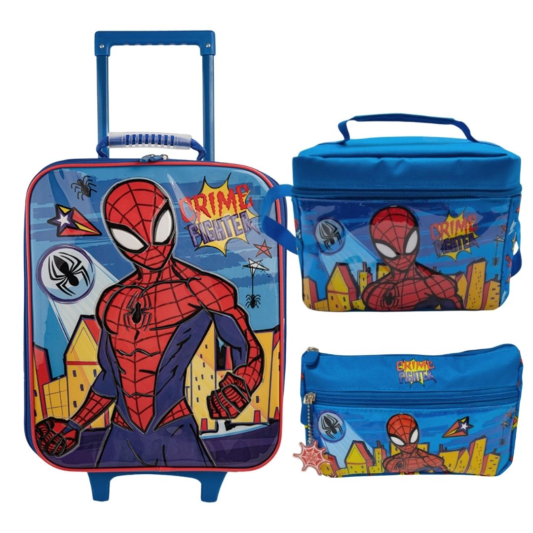 PACK ESCOLAR MALETA SPIDERMAN ECO CELESTE OFICIO - 1