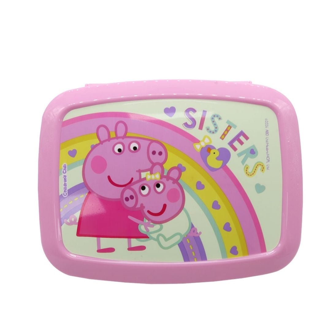 Taper con Divisiones Escolar Bento Peppa Pig y hermanita Evie - 1