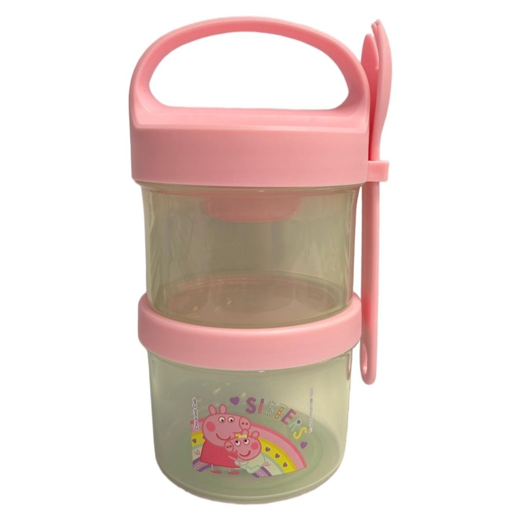 PACK ESCOLAR PEPPA PIG Y EVIE SNACK 720ML + BENTO + INDIVIDUAL - 2