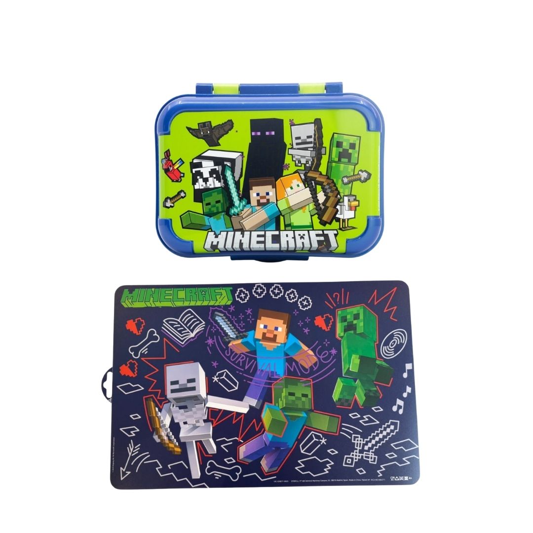 PACK ESCOLAR MINECRAFT TAPER 17 X 13 X 6 CM + INDIVIDUAL - 1