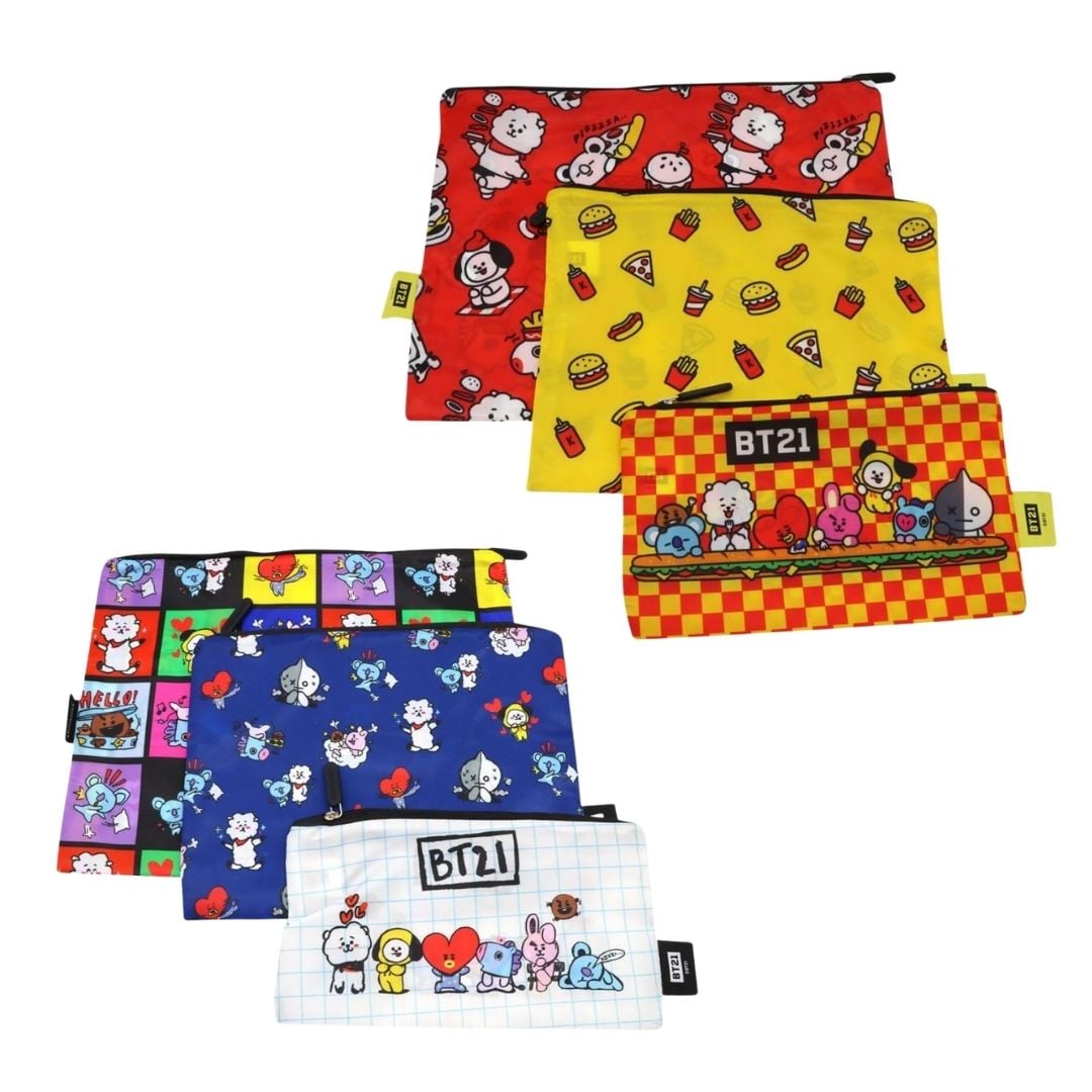 PACK ESCOLAR BT21 KAWAI KPOP 2 SETS DE ESTUCHES - 1