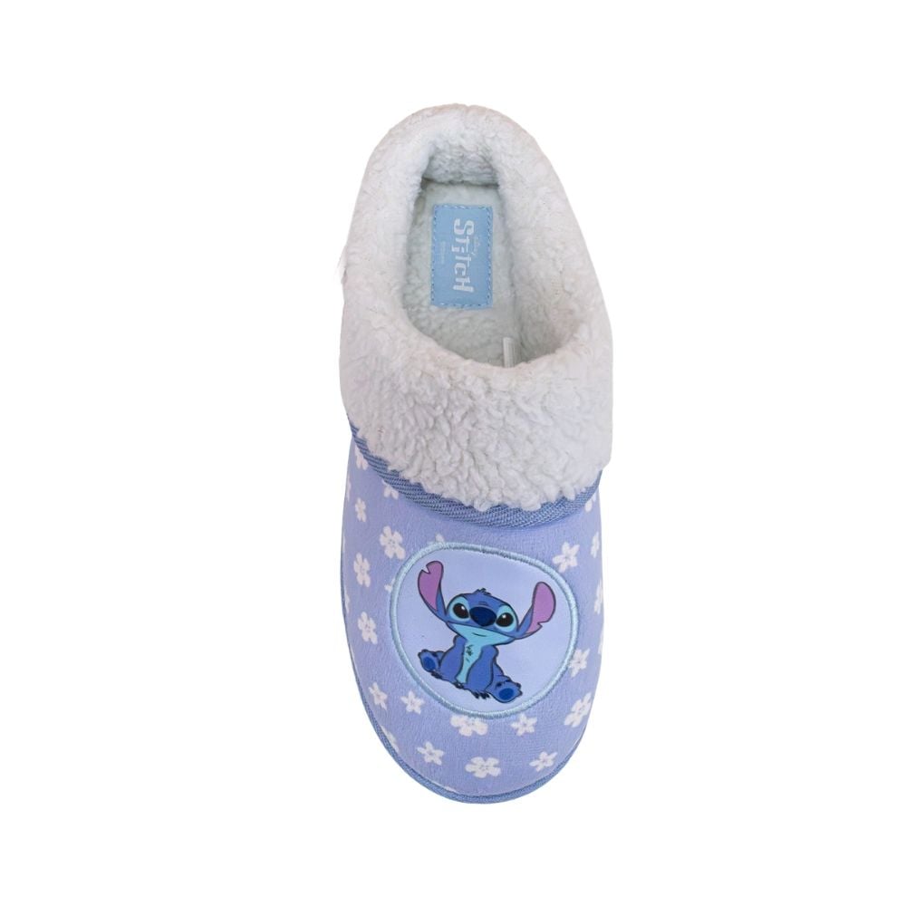 PANTUFLAS PELUCHE MUJER STITCH CELESTE - 1
