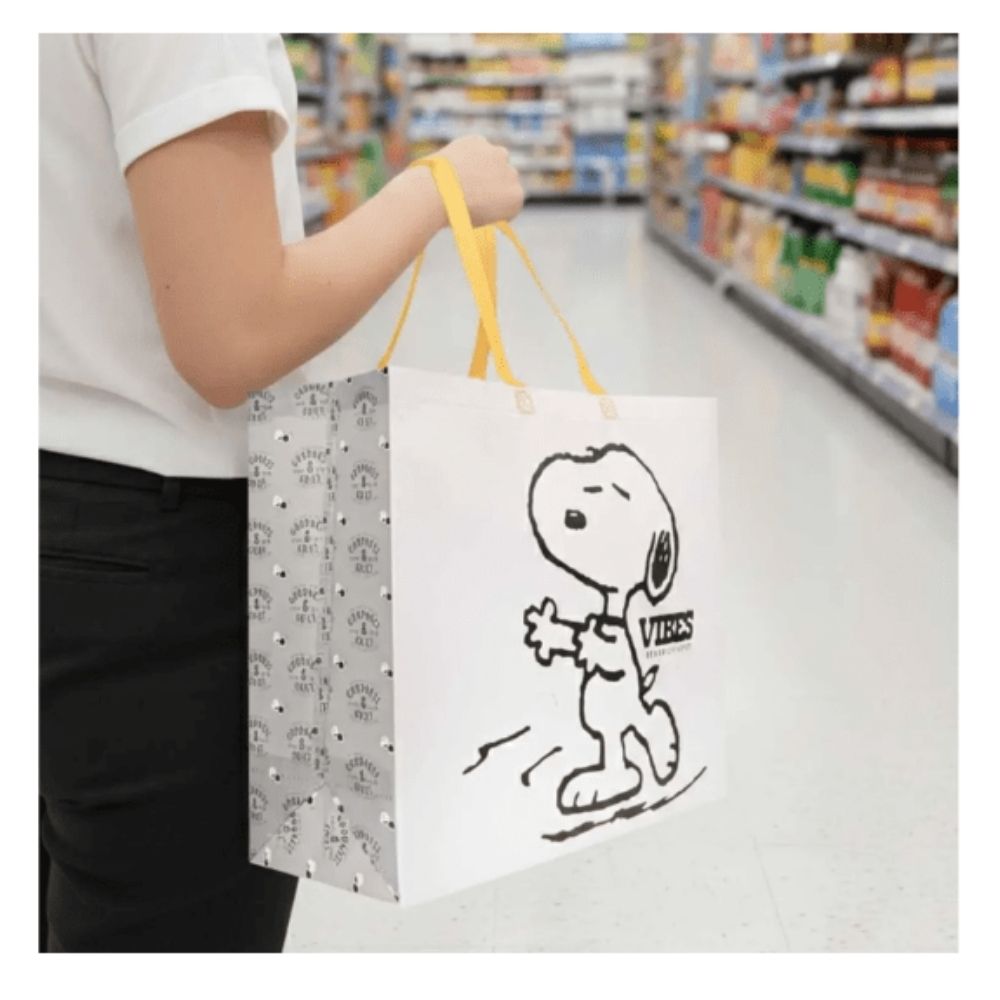 BOLSA REUTILIZABLE SNOOPY PEANUTS GRIS 39 X 44 X 18 CM - 4