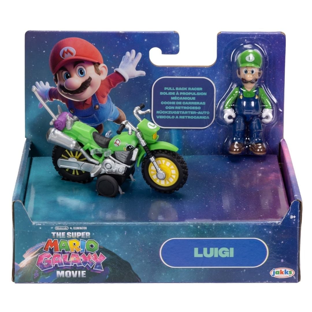 FIGURA COLECCIONABLE SUPER MARIO GALAXY LUIGI CON SU MOTO 6 CM NINTENDO - 1