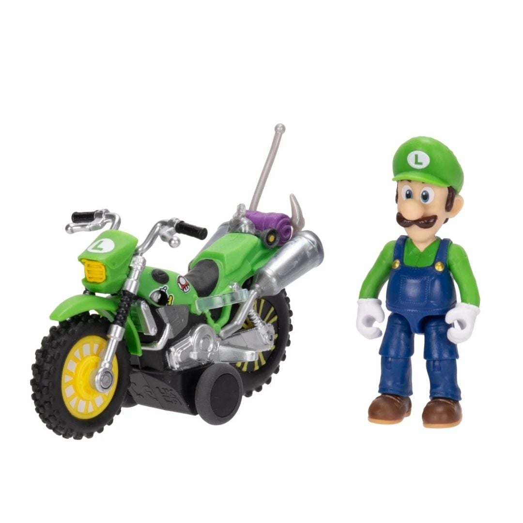 FIGURA COLECCIONABLE SUPER MARIO GALAXY LUIGI CON SU MOTO 6 CM NINTENDO - 3
