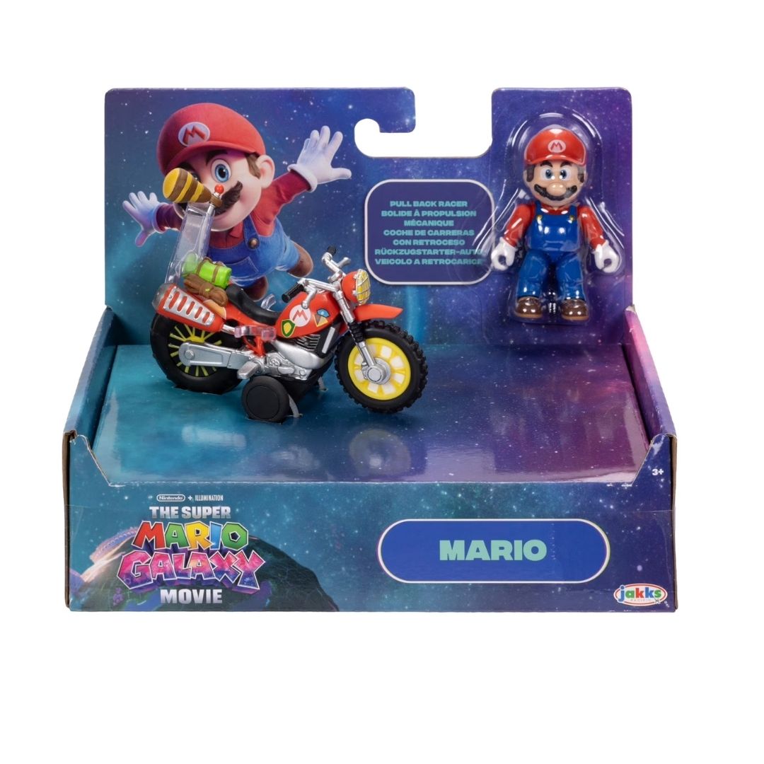 FIGURA COLECCIONABLE SUPER MARIO GALAXY MARIO BROS CON SU MOTO 6 CM NINTENDO - 1