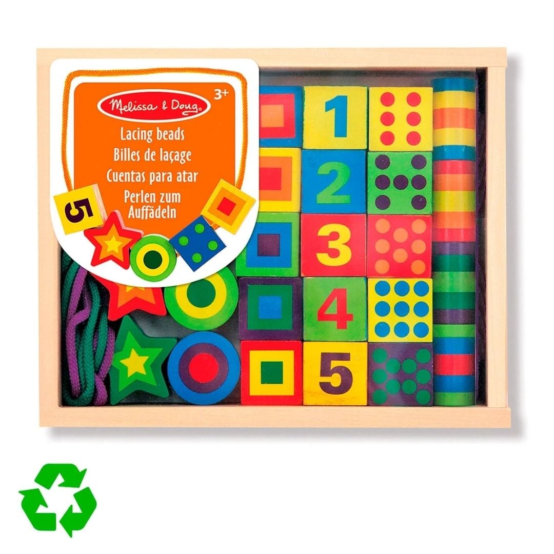 JUEGO DIDACTICO ENCAJE DE MADERA CON CORDONES MELISSA Y DOUG - 1