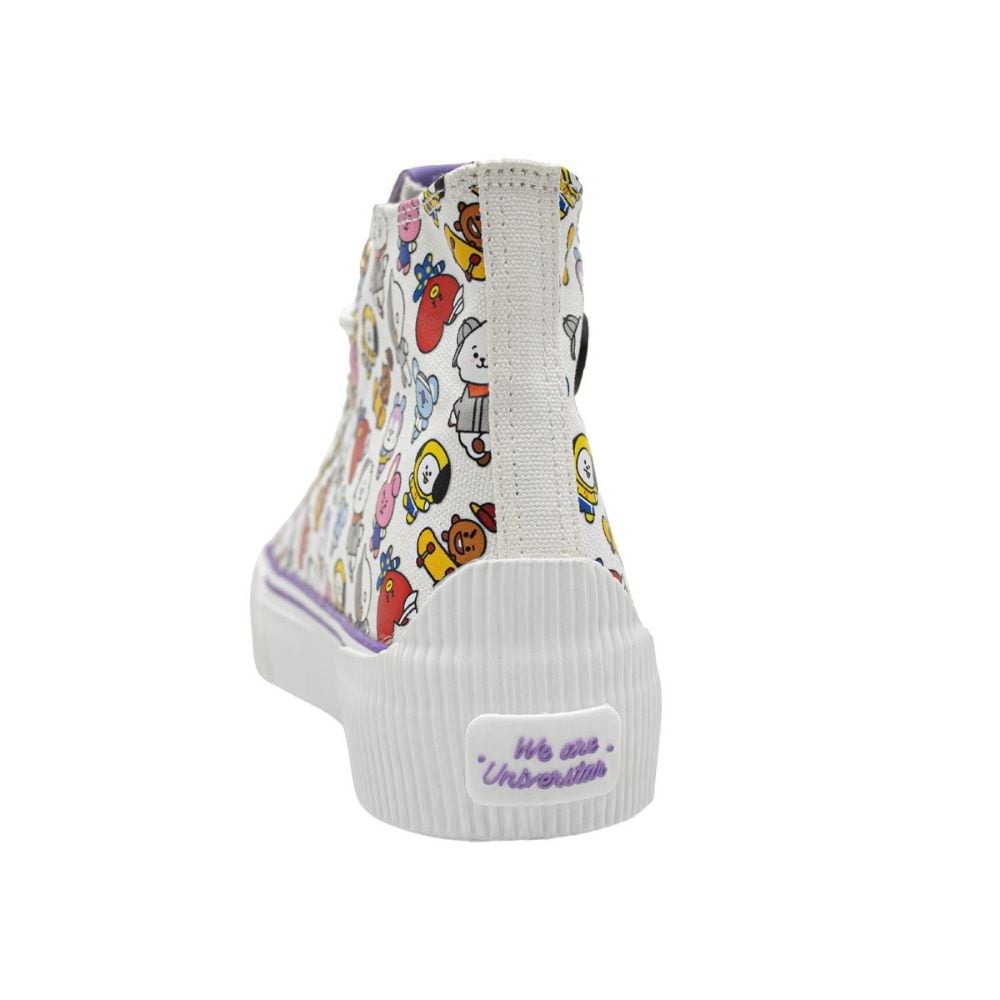 ZAPATILLAS URBANAS BOTIN MUJER BT21 BTS KPOP KAWAI BLANCO LILA - 3
