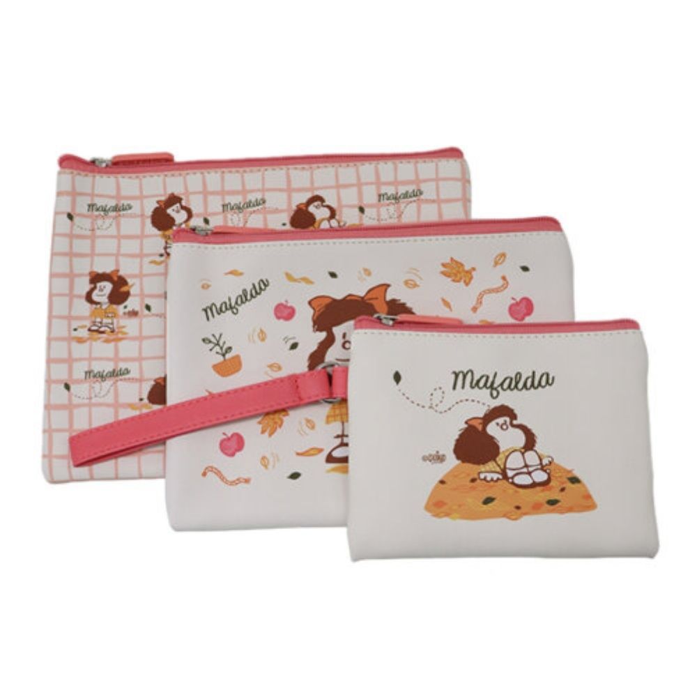 SET DE ESTUCHES X3 MAFALDA ROJO - 1