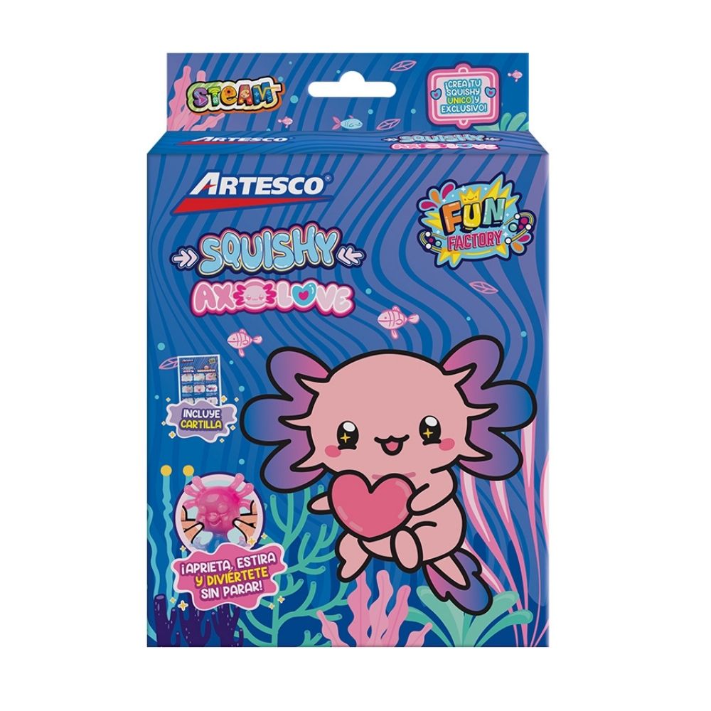 PACK CREATIVO ARTESCO SQUISHY AXOLOVE AJOLOTE - 1