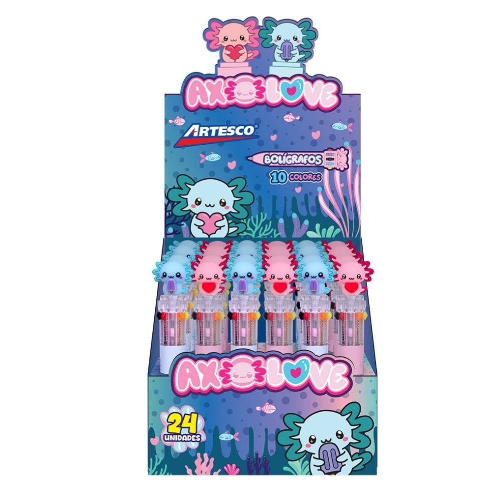 SET DE LAPICEROS ARTESCO AXOLOVE AJOLOTE 10 COLORES - 1